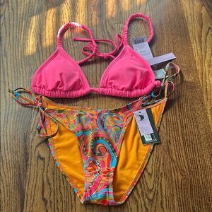 Wild Fable Pink and Multicolor Bikini Set Size Small New with Tags